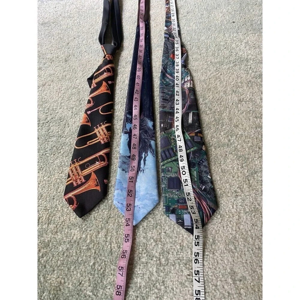 LOT (3) Ralph Marlin Ties - Trumpet, Horse, Indian, Electronics, Wiring, Quirky